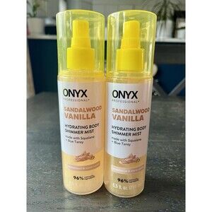 Lot of TWO ONYX Professional Sandalwood Vanilla Hydrating Body Shimmer Mist